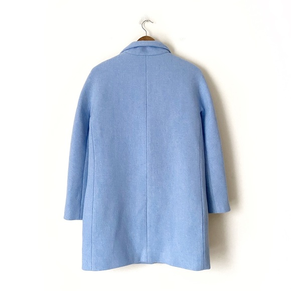 EUC J. Crew Stadium Cloth Cocoon Wool Coat Blue. - Picture 4 of 6